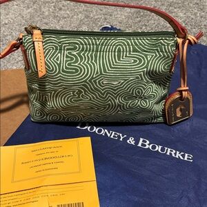 Dooney & Bourke Green Doodle Vintage Bag